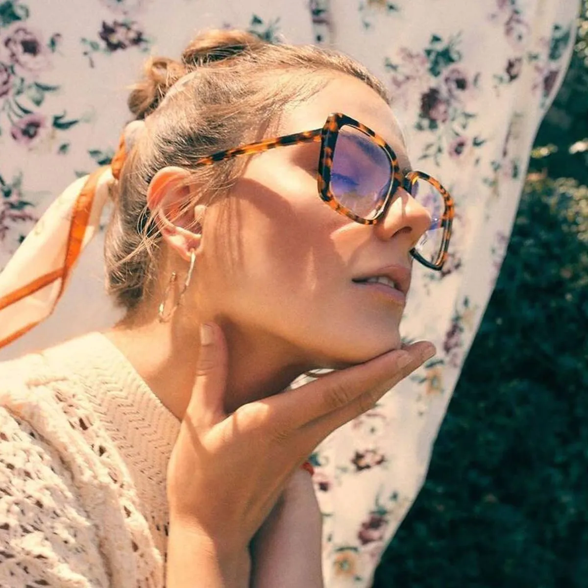 Saskia Blue Light Filter eyeglasses in Whiskey Tortoise 