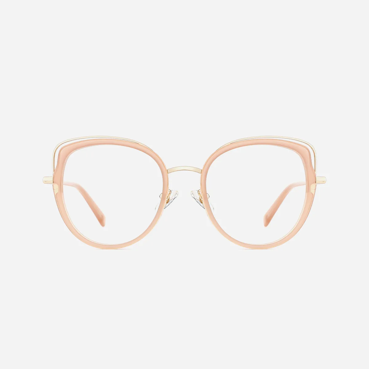 Fashion- Transparent Peach Optical Glasses Frame Buy Specsin EG031 Cat-Eye Transparent Peach Eyeglasses for  main image 2