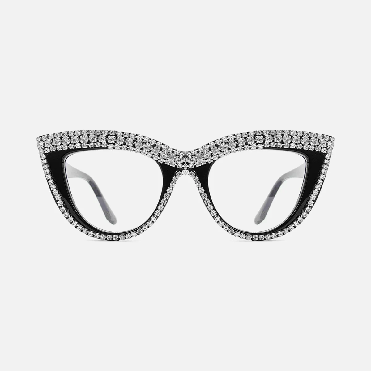 Black eyeglasses with rhinestones online