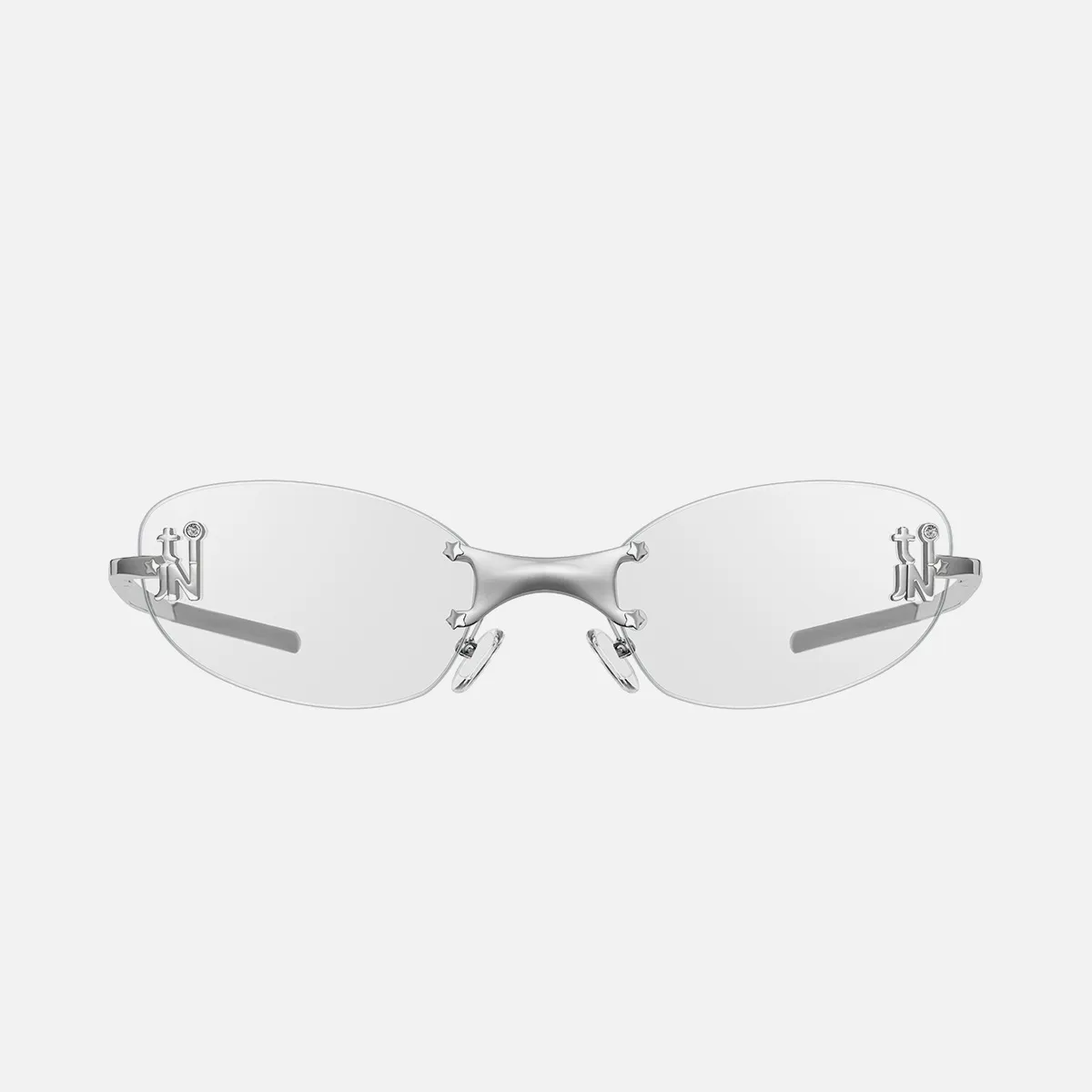 TIJN Emblematic N.R. 01 リムレスメガネ Emblematic Oval 01 eyeglasses in Metallic Silver | Optical