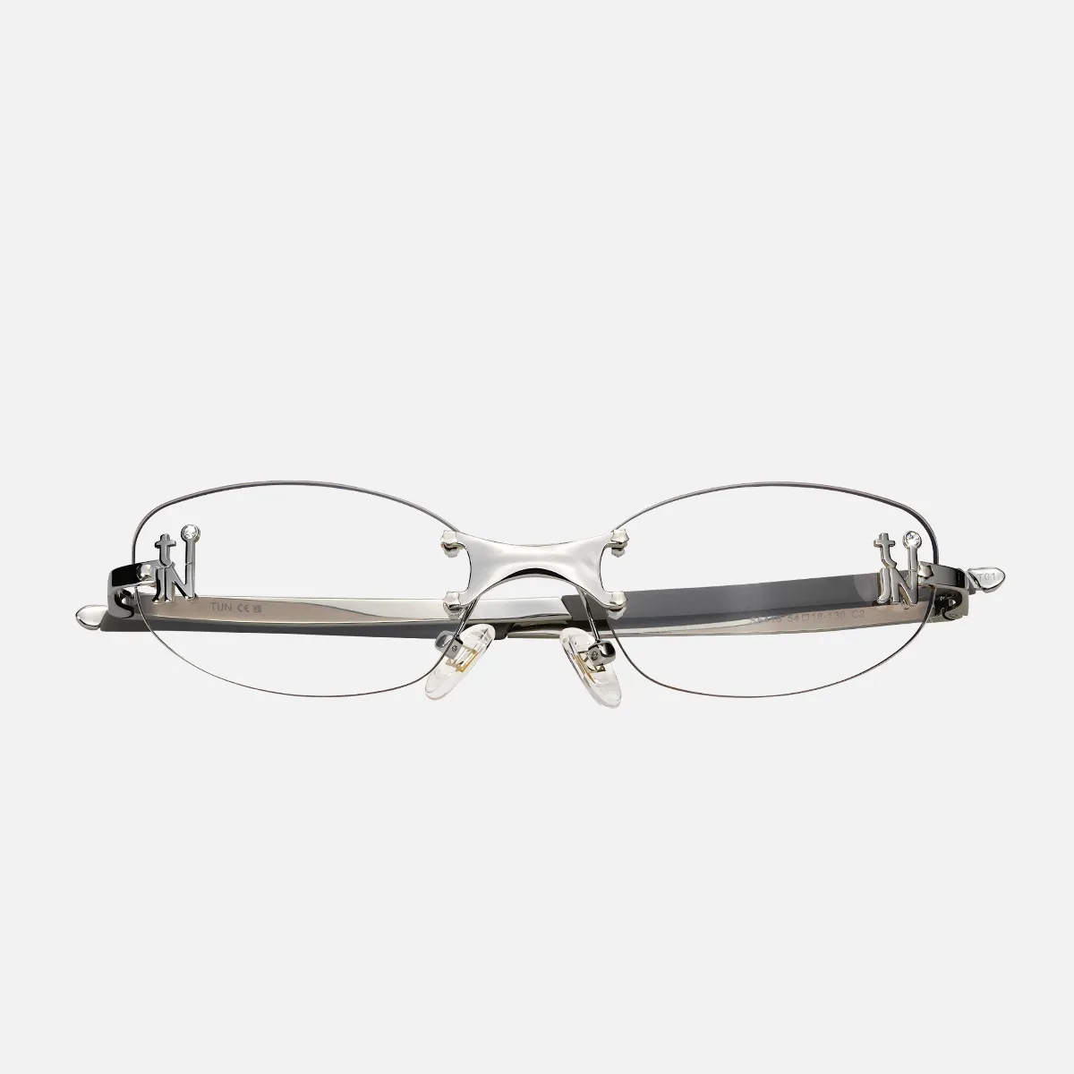 Emblematic Oval 01 eyeglasses in Metallic Silver | Optical | TIJN