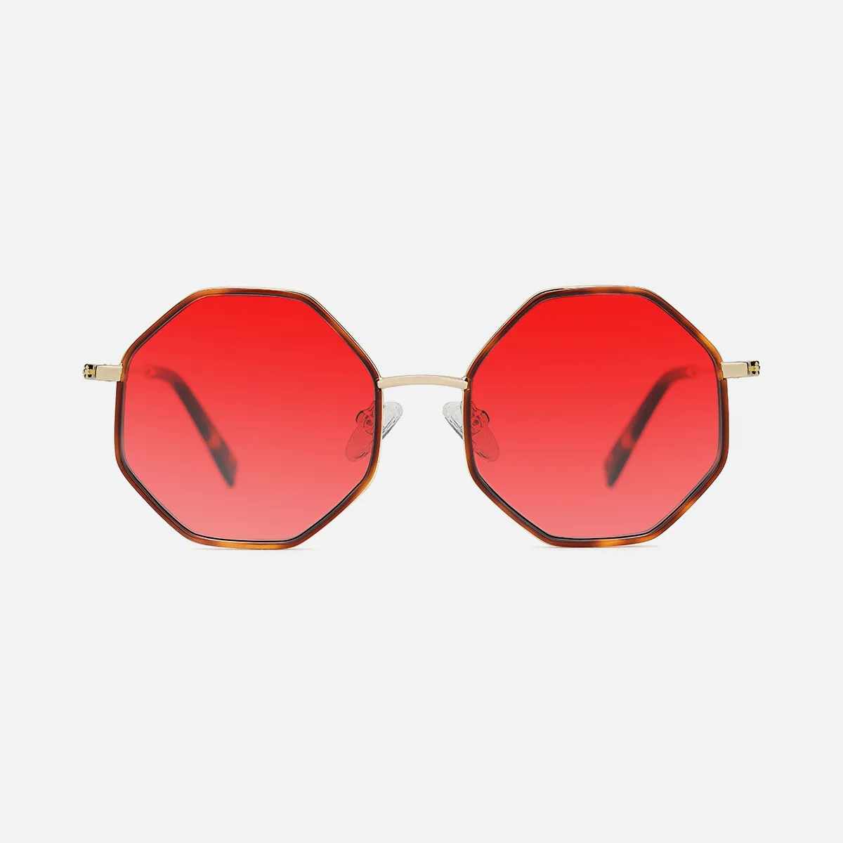 Red Geometric Frame Sunglasses - Unknown Brand Silver HOLE SHOT Geometric Sunglasses – Unclaimed Baggage main image 4