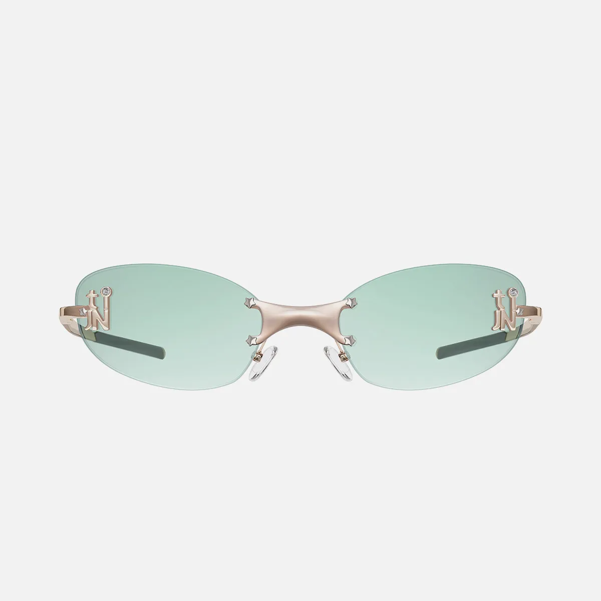 TIJN リムレスメガネ Emblematic N.R. 01 Emblematic O 01 colour tinted blue light glasses in Silvery