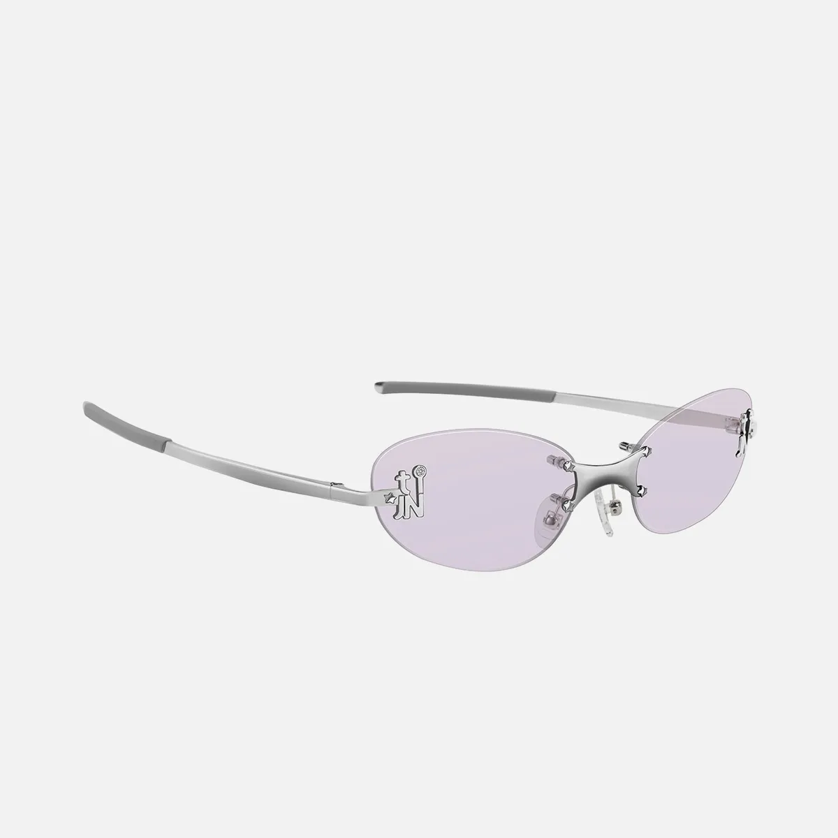 Emblematic O 01 colour tinted blue light glasses in Silvery