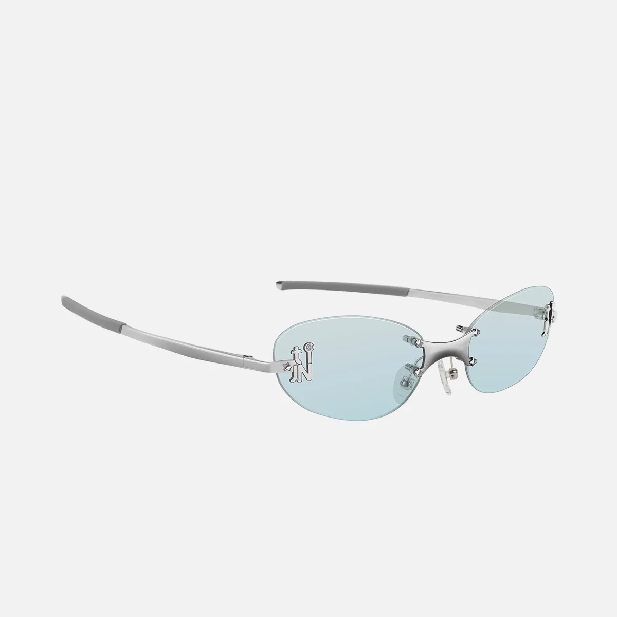 Emblematic O 01 colour tinted blue light glasses in silvery with