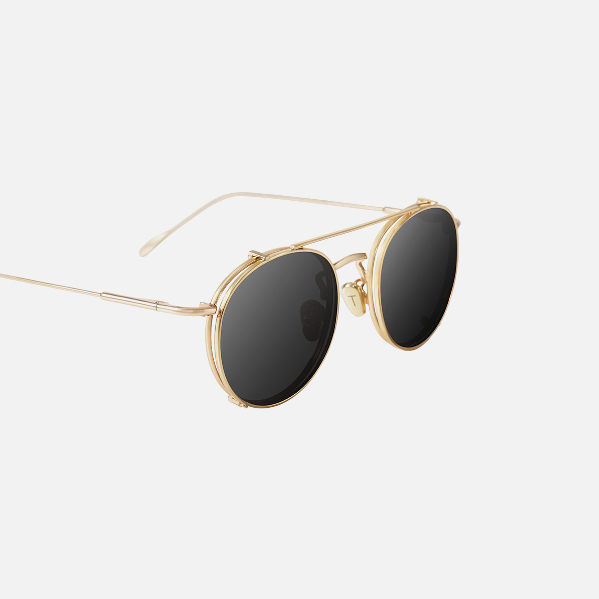 ★VIEWMAP★ LINEAR round half Windsor rim type lower gold fr Narrow WINDSOR 813 C.17 Gold Plated Vintage Eyeglasses Frame