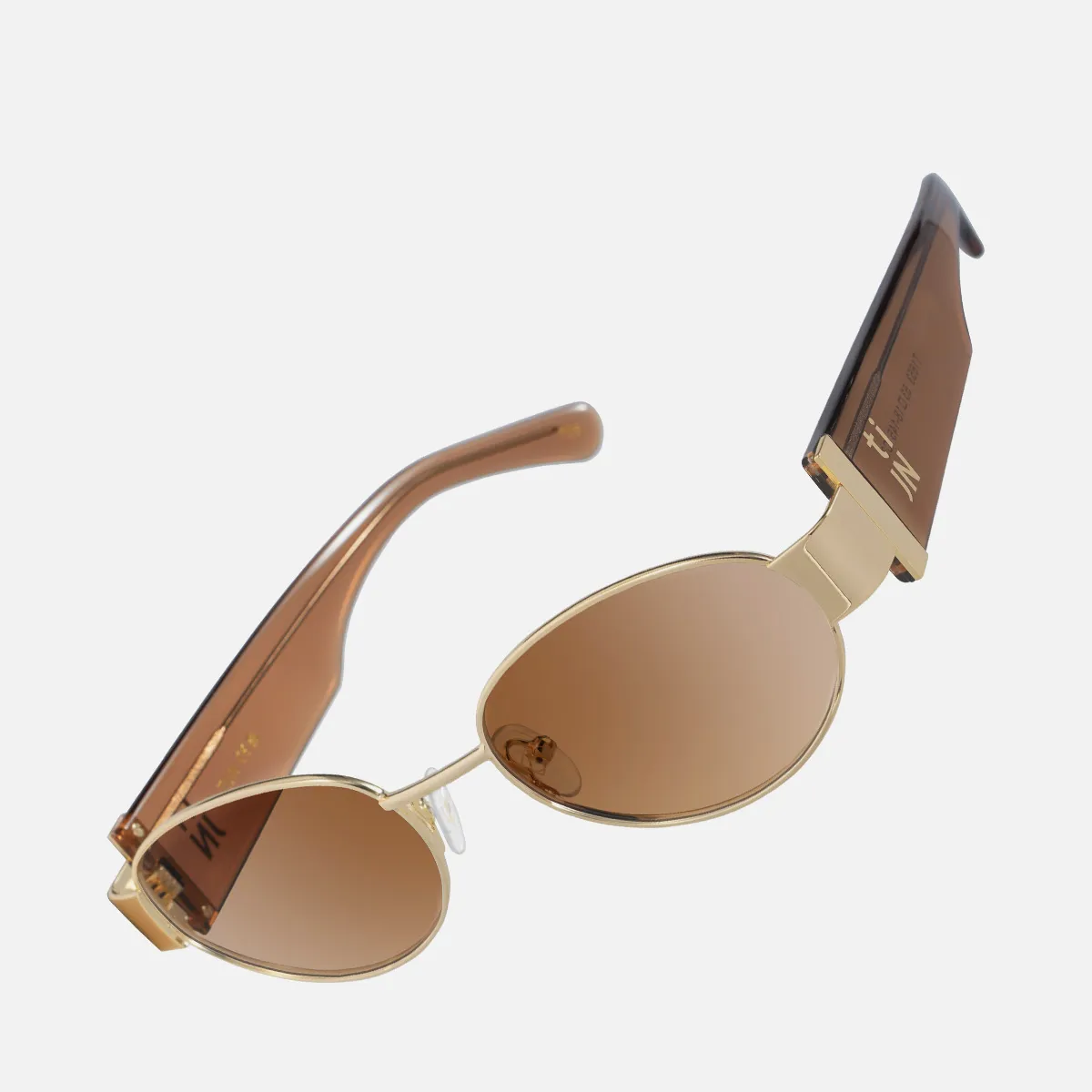 Melisha sunglasses in Gold Colour with Coffee Crystal  display picture 2