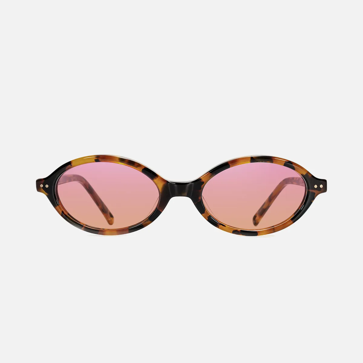 Tortoiseshell Sunglasses with Pink Lenses - Designer Style Pink Tortoiseshell Cat-eye Clip-on Sunglasses #P503019  main image 2