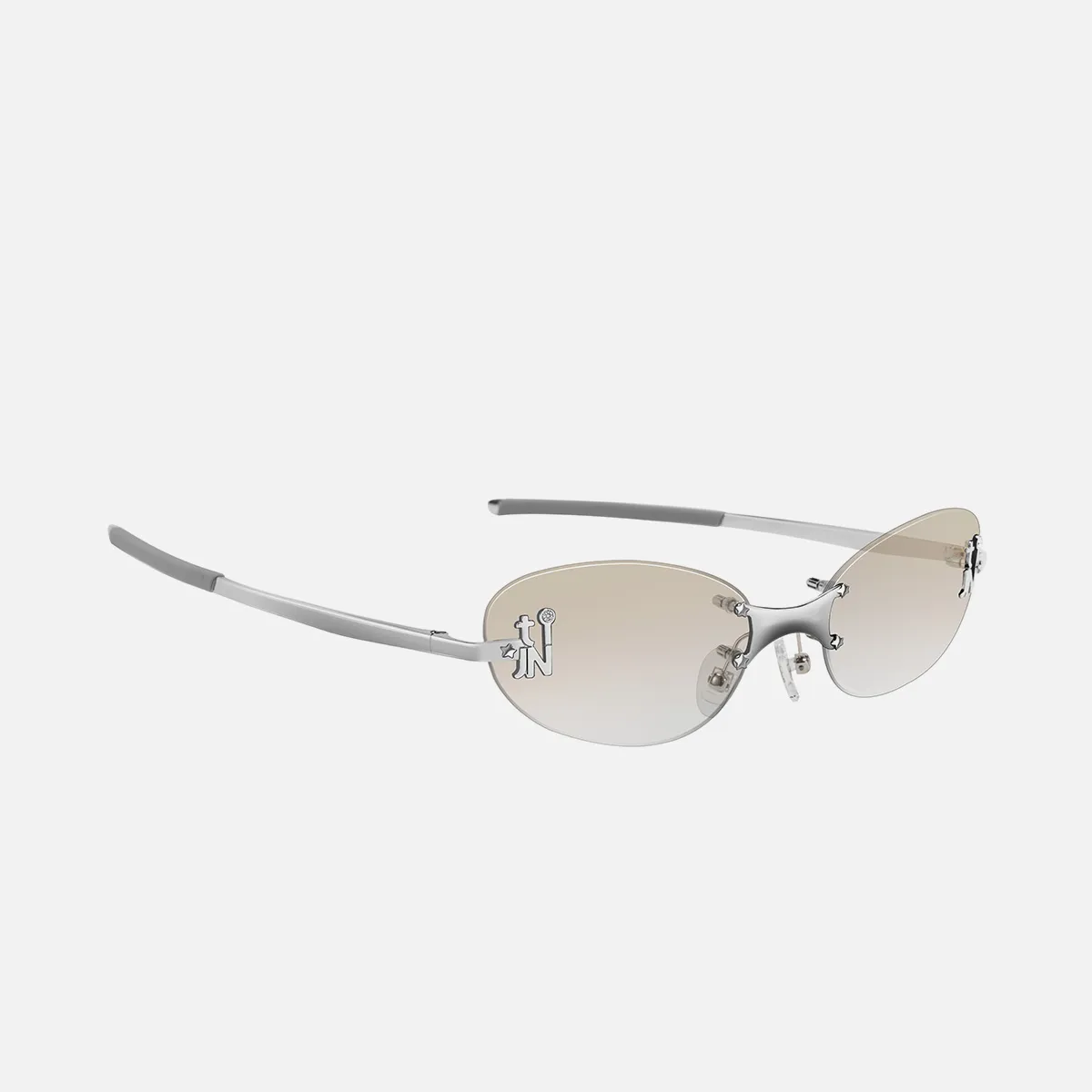 Emblematic Oval 01 sunglasses in Silvery with Graduated Grey