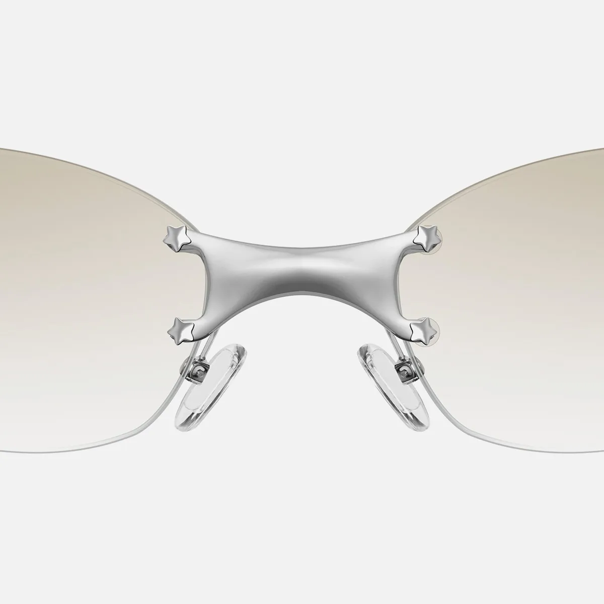 Emblematic Oval 01 sunglasses in Silvery with Graduated Grey