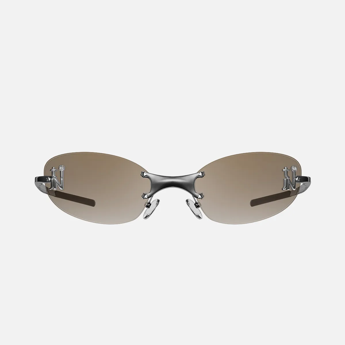 TIJN Emblematic N.R. 01 リムレスメガネ Emblematic Oval 01 eyeglasses in Metallic Silver | Optical