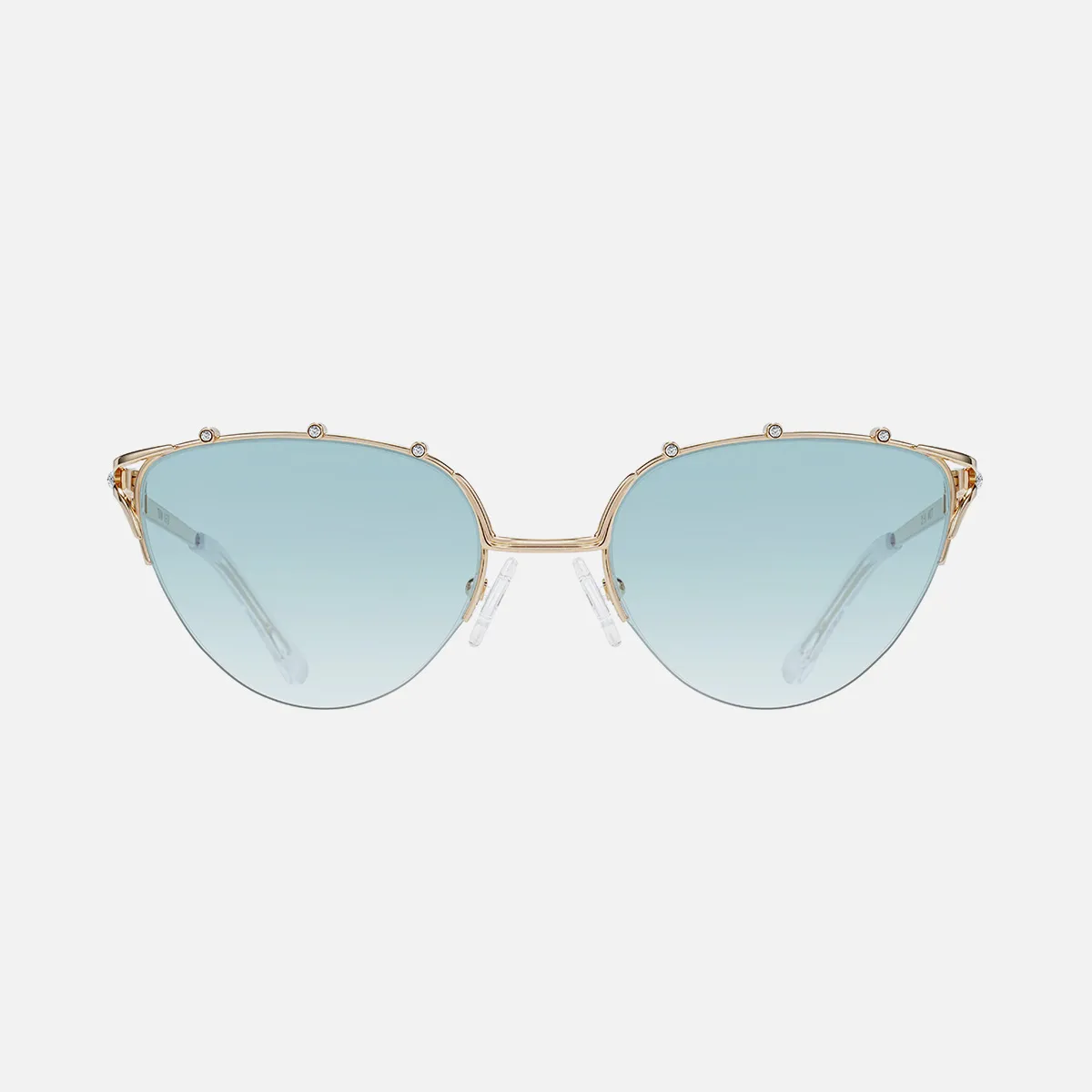 Vespera Sunglasses in Gold Colour with Pastel Blue | Sunwear  display picture 2