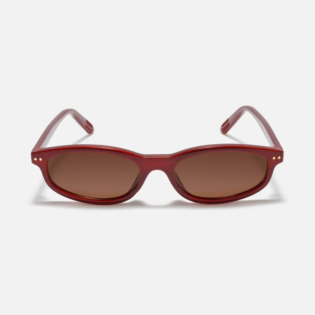 Madge Sunglasses in Dark Red Frame / Brown Lens| Sunwear | TIJN display picture 2