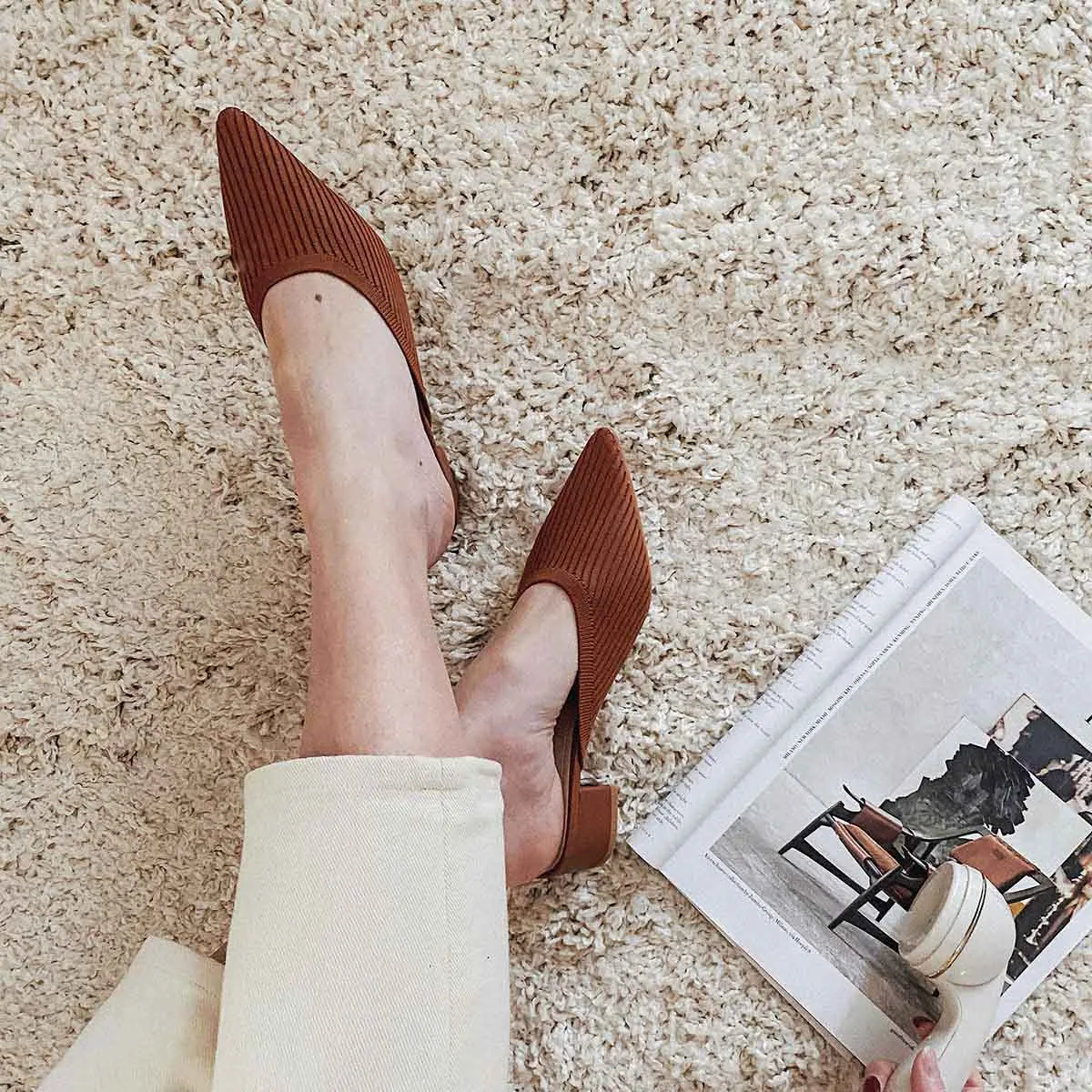 Helka Women Mule Shoes in Caramel, (Size 11) | WalkOn | TIJN