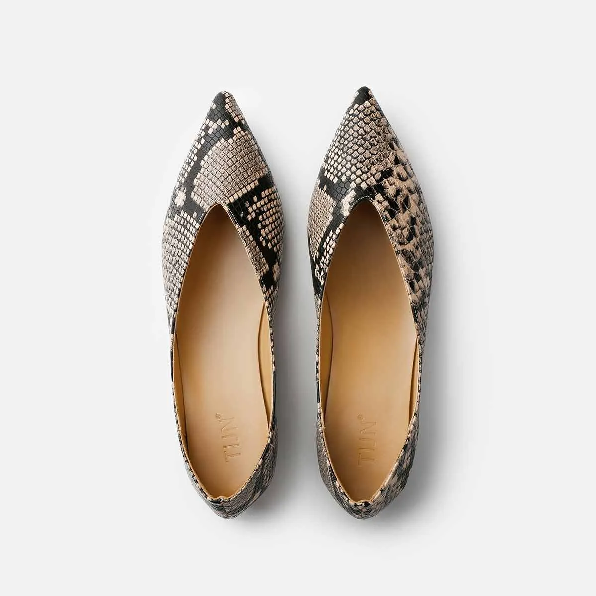 18+ Snake Print Ballet Flats