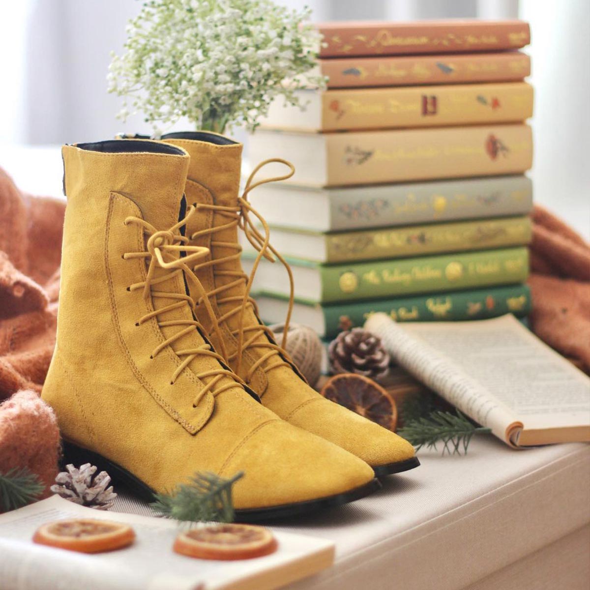 mustard boots size 6