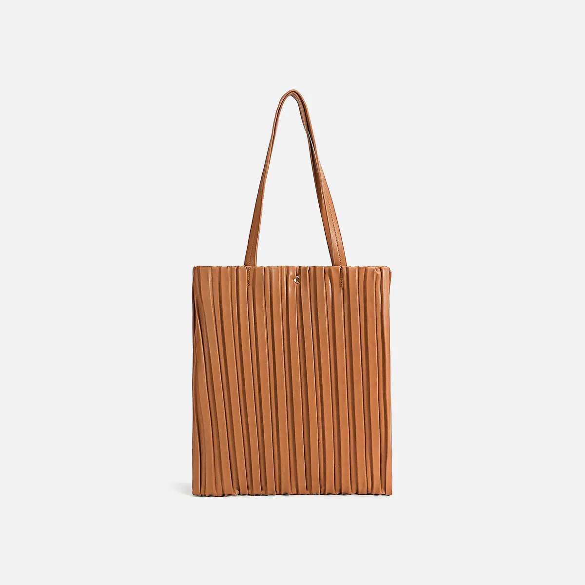 Rikke Women Pleated Tote Bag in Caramel | TIJN