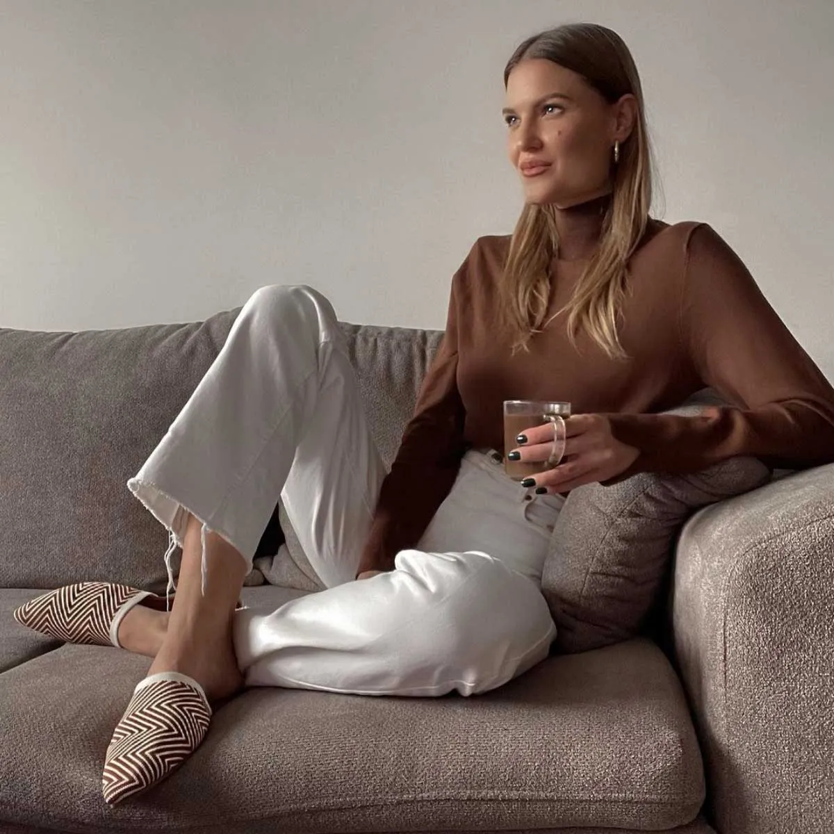 Cloe Women Mule Shoes in Sandstone, (Size 9) | WalkOn | TIJN