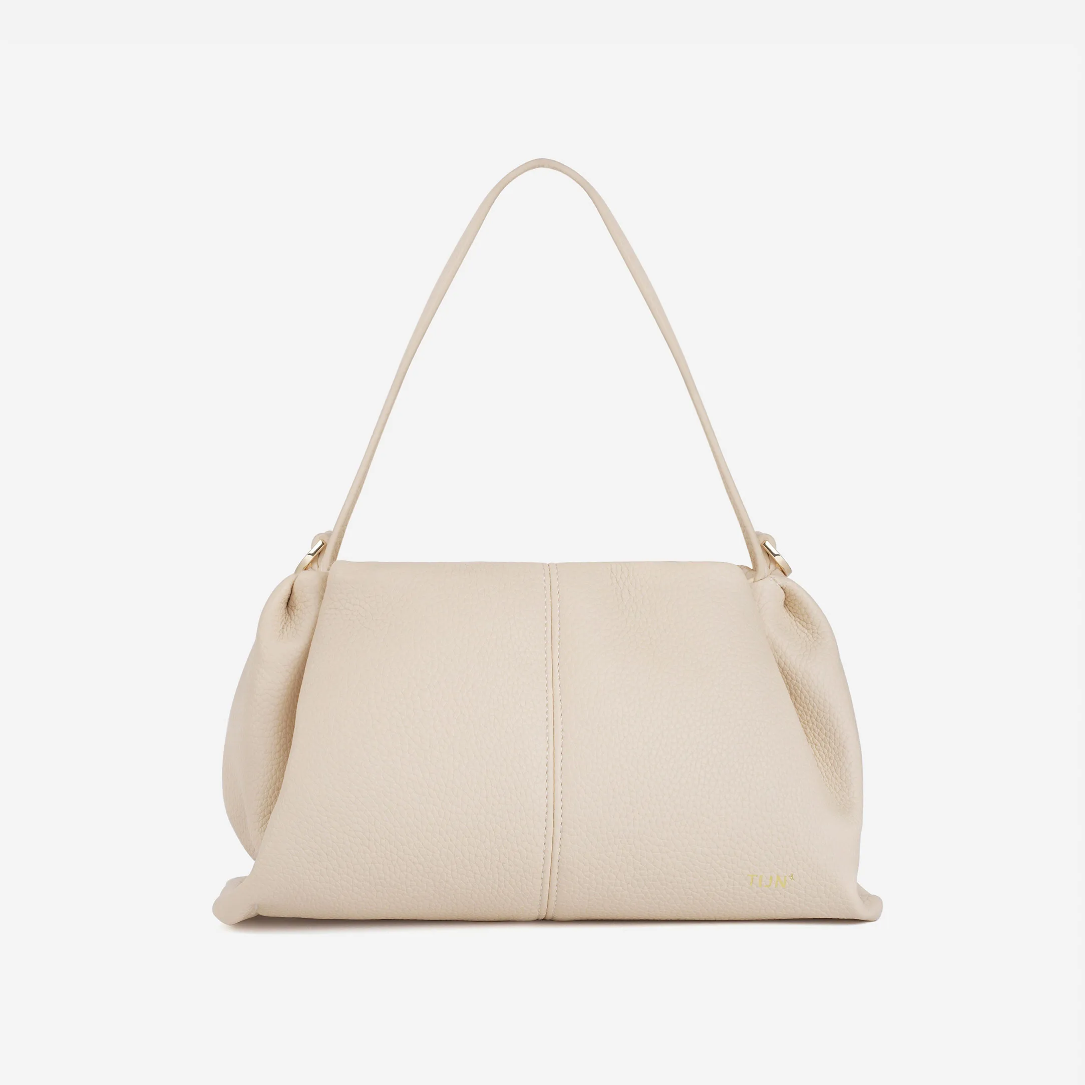 Catrin Women Pleated Handle Bag in Cream | TIJN