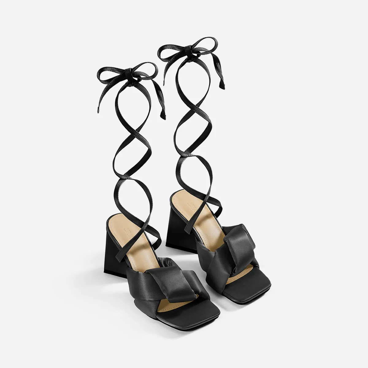 Balenciaga Ladies Black Void 80 Square-Toe Sandals | World of Watches