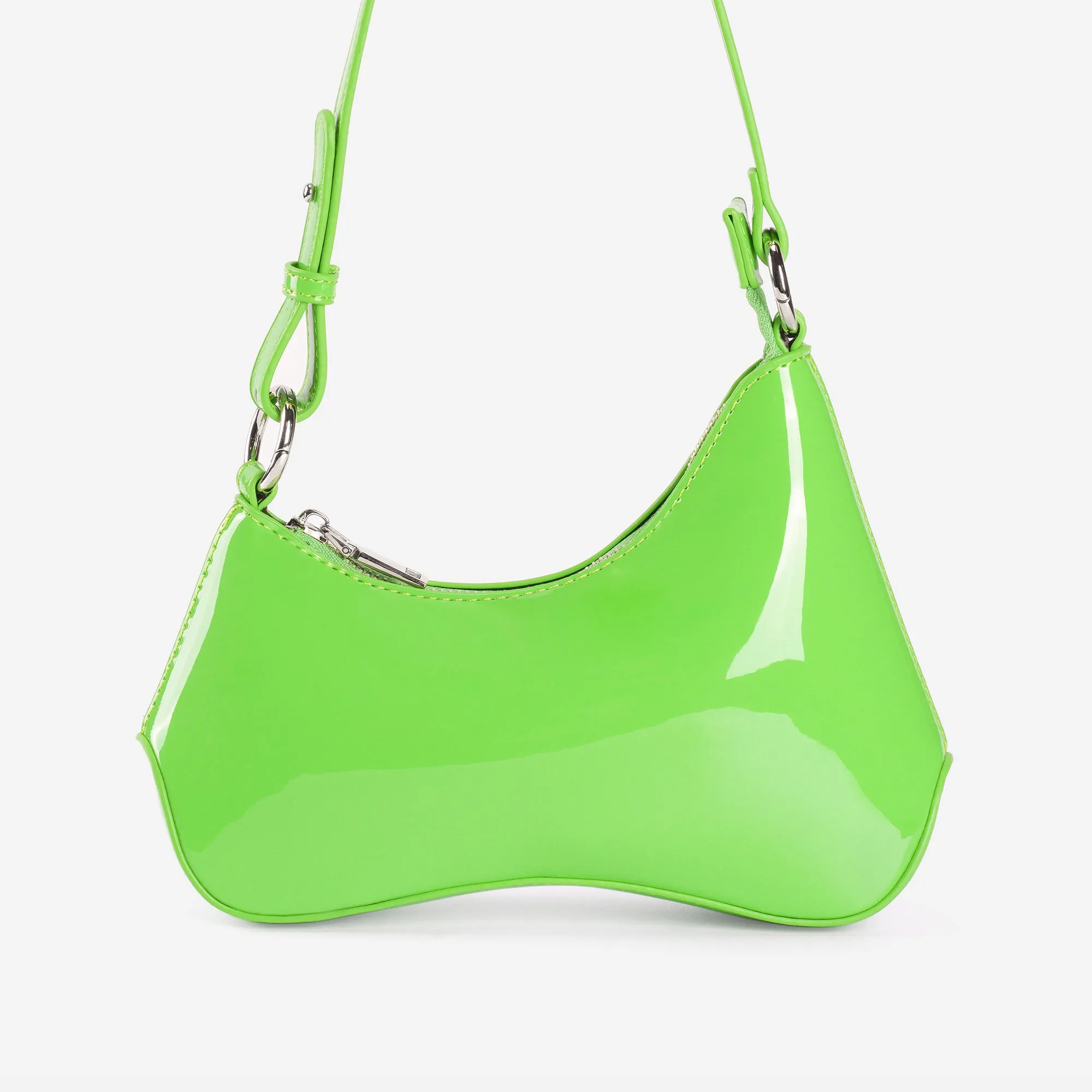 Reya Patent Leather Bag in Lime Green