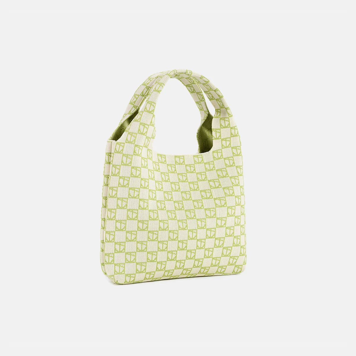 Nishelle Logo Knitted Market Bag in Grass