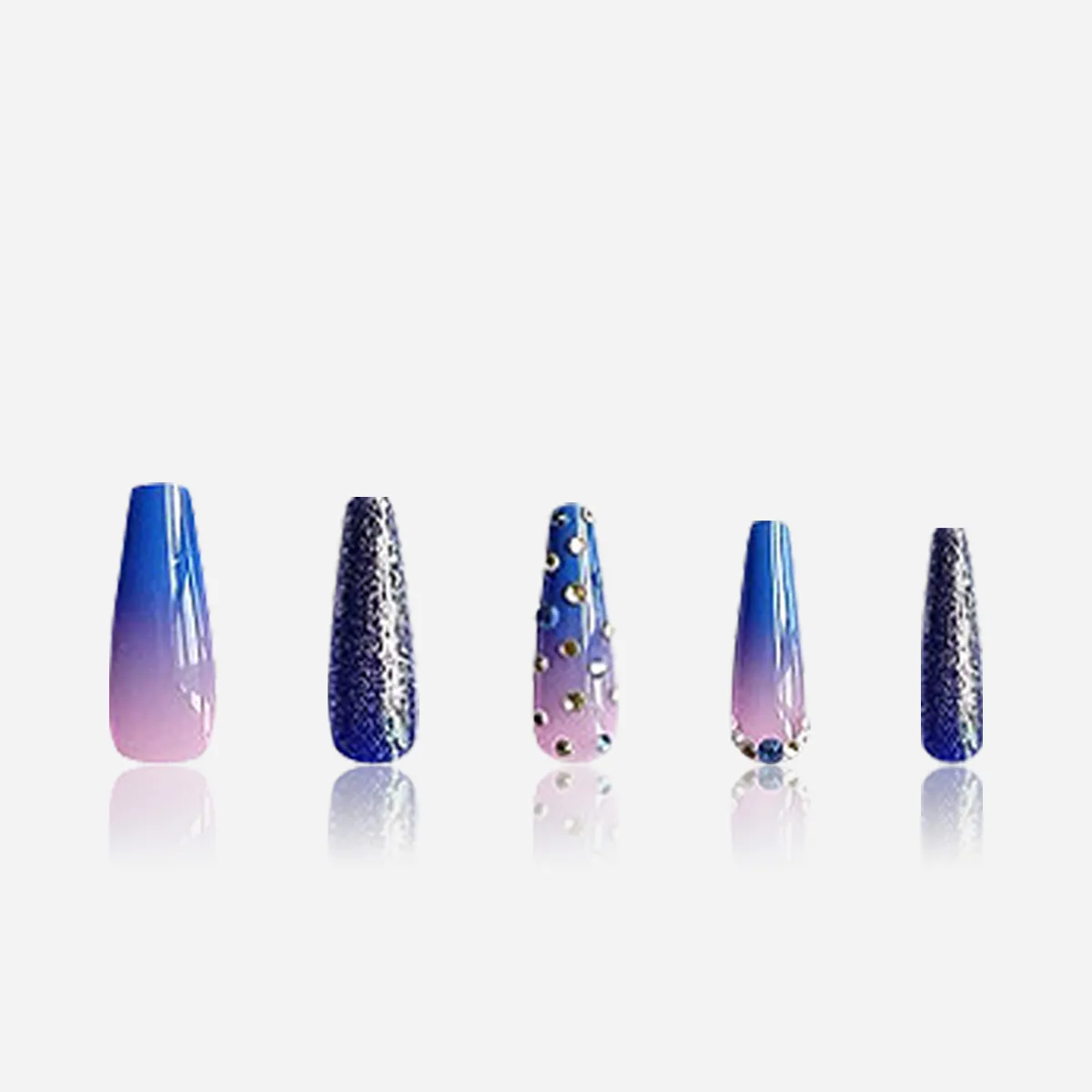 Starry Blue Ombre Nail Design