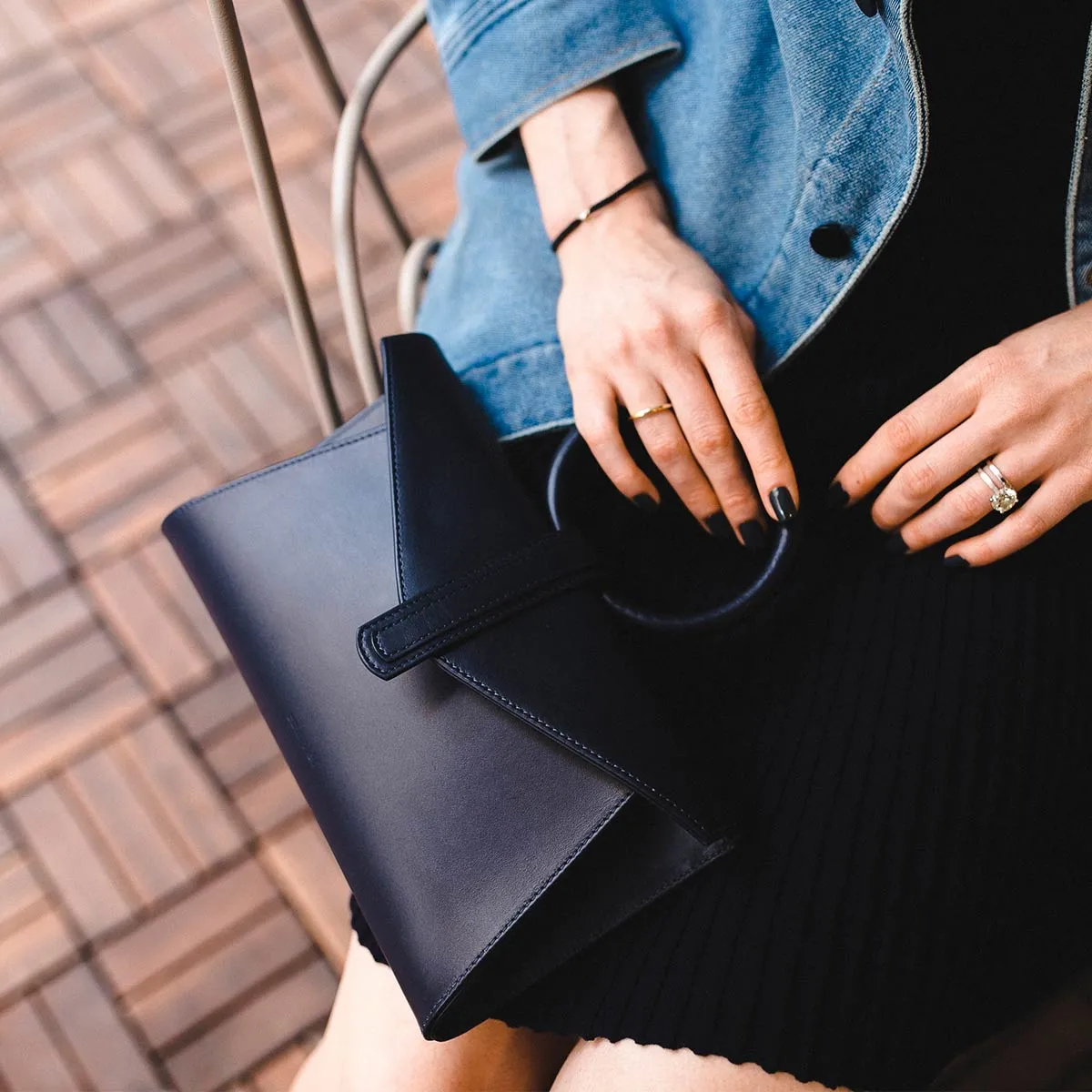 Valery Mini Envelope Bag in Slate Blue | Complet-O